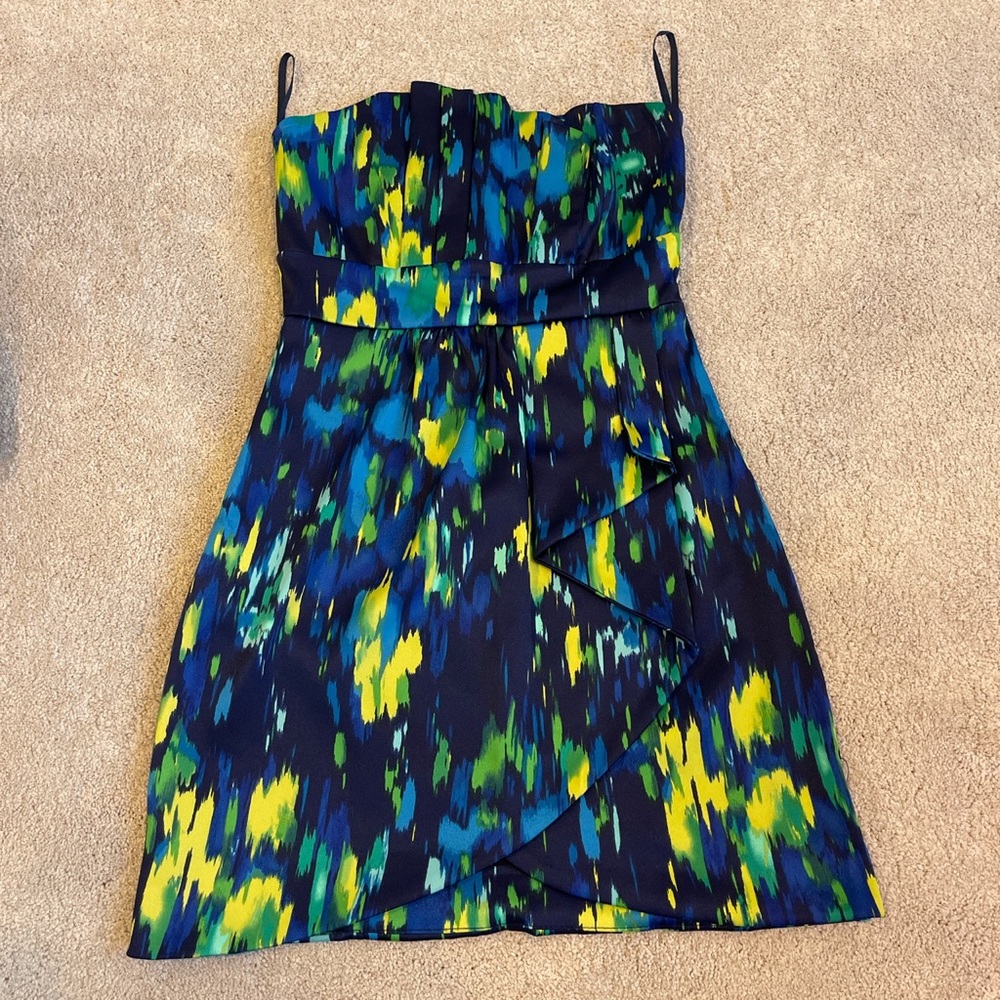 METRO PARK - ZIP-UP STRAPLESS MULTICOLOR DRESS